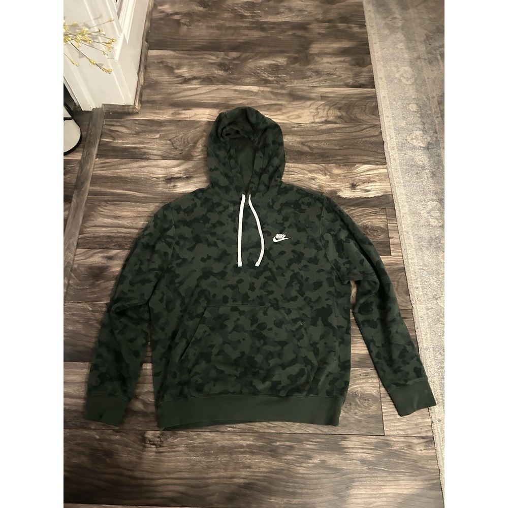 Mens Size‎ Medium Nike Center Swoosh Green Hoodie Embroidered Logo Y2K 583